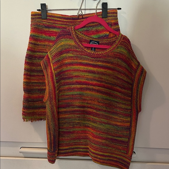 Multicolor Knited Y2K Skirt Set - Picture 1 of 6